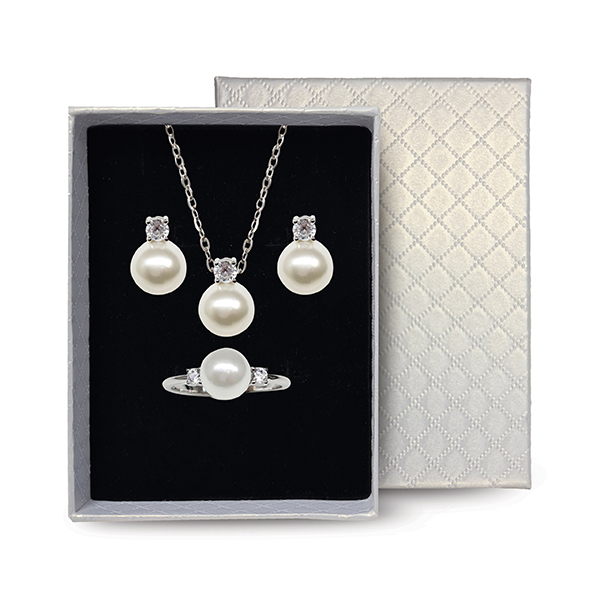 Sterling Silver Pearl Jewellery Set Product Image