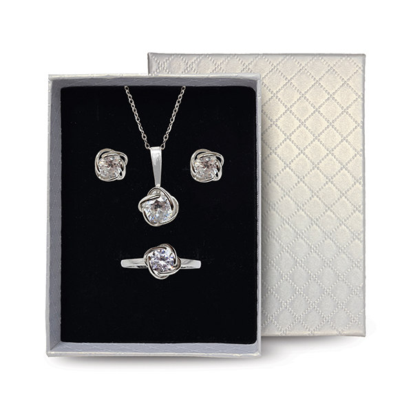 Sterling Silver Rose Jewellery Set Product Image