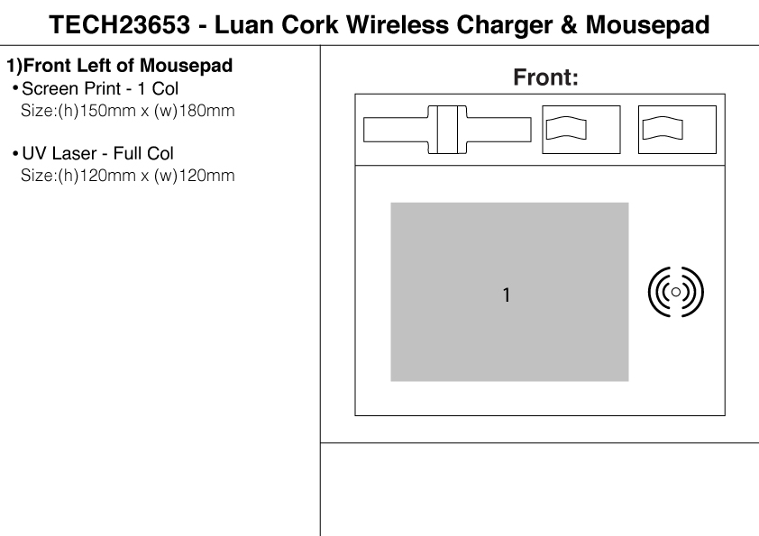 Luan Cork Wireless Charger & Mousepad view