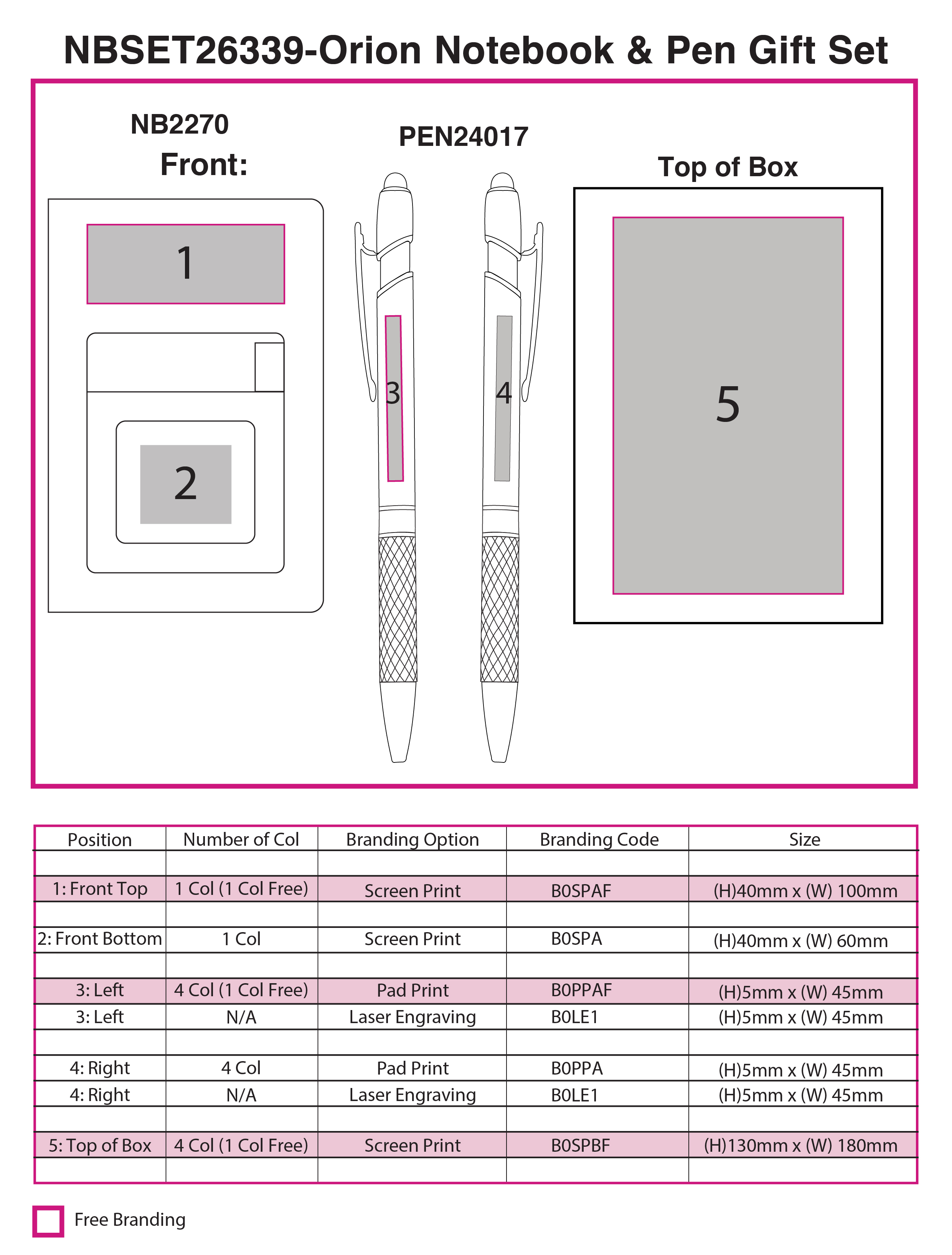 Orion Notebook & Pen Gift Sets view