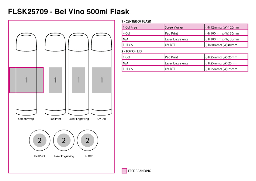 Bel Vino 500ml Flask view