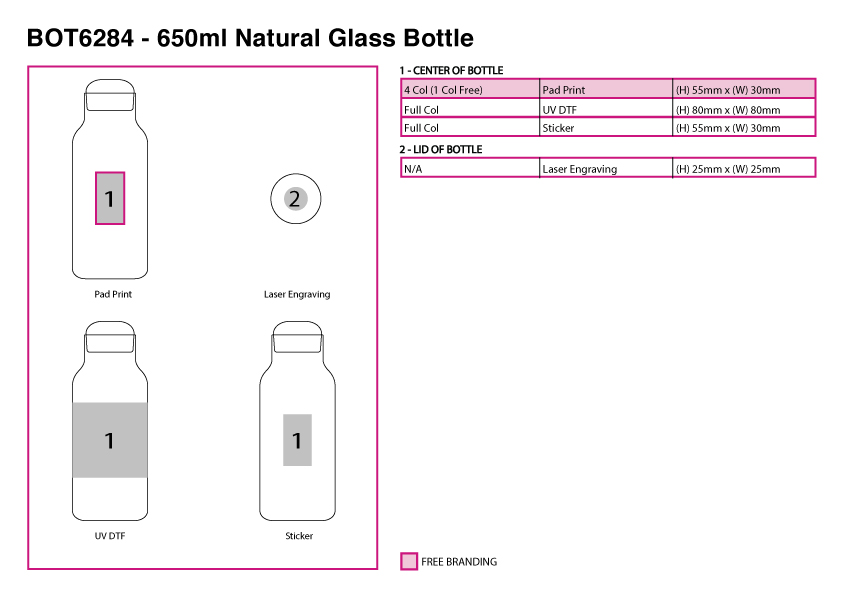 650ml Natural Glass Bottle view