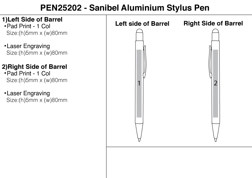 Sanibel Aluminium Stylus Pen view