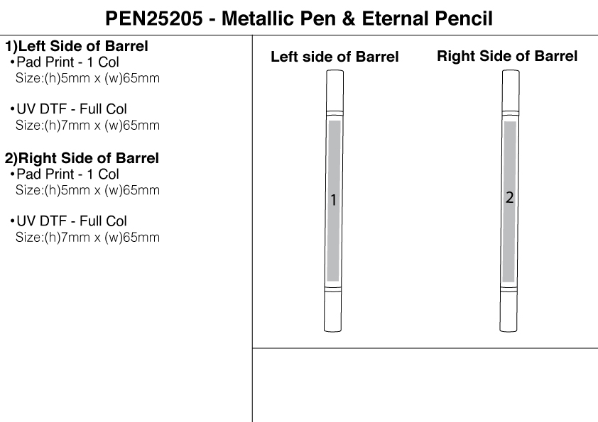 Metallic Pen & Eternal Pencil view