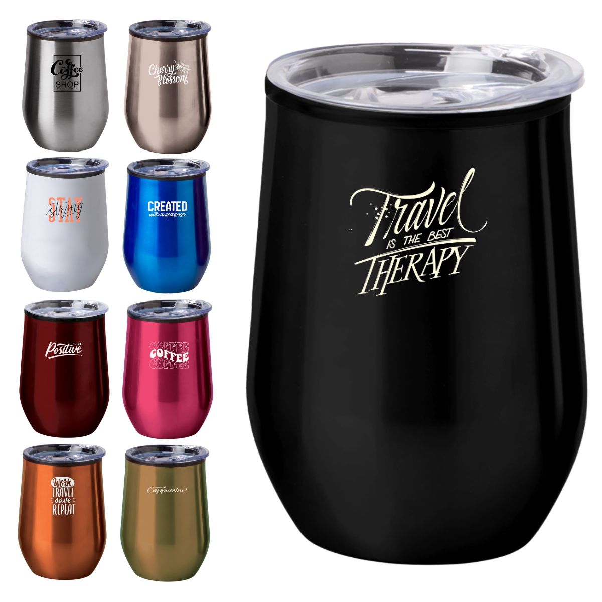 350ml Aria Stemless Travel Mug - 3