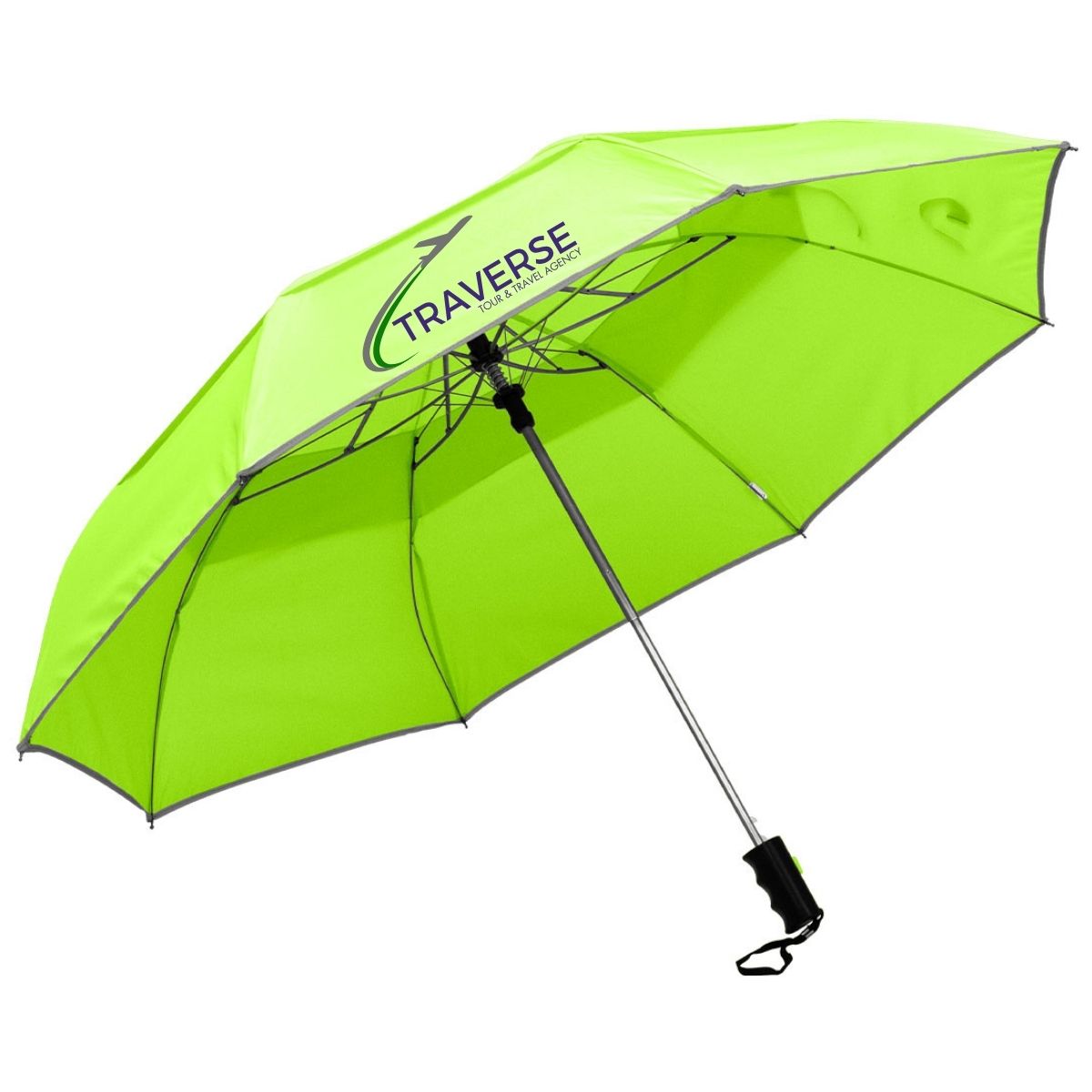 Reflective Piping Windproof Umbrella - 13