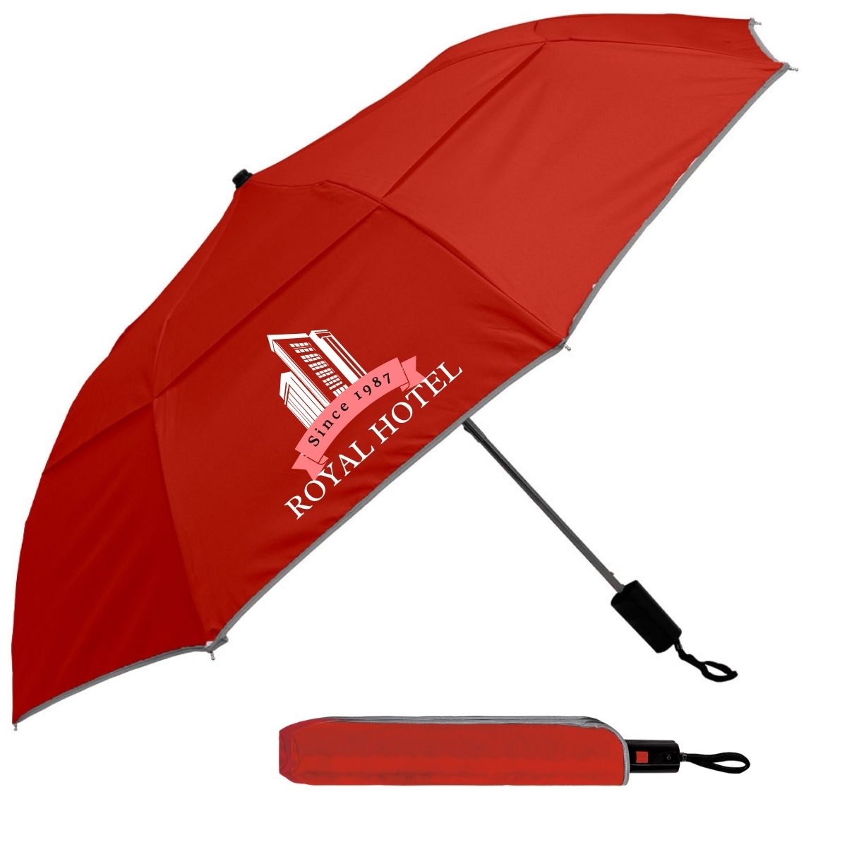 Reflective Piping Windproof Umbrella - 26