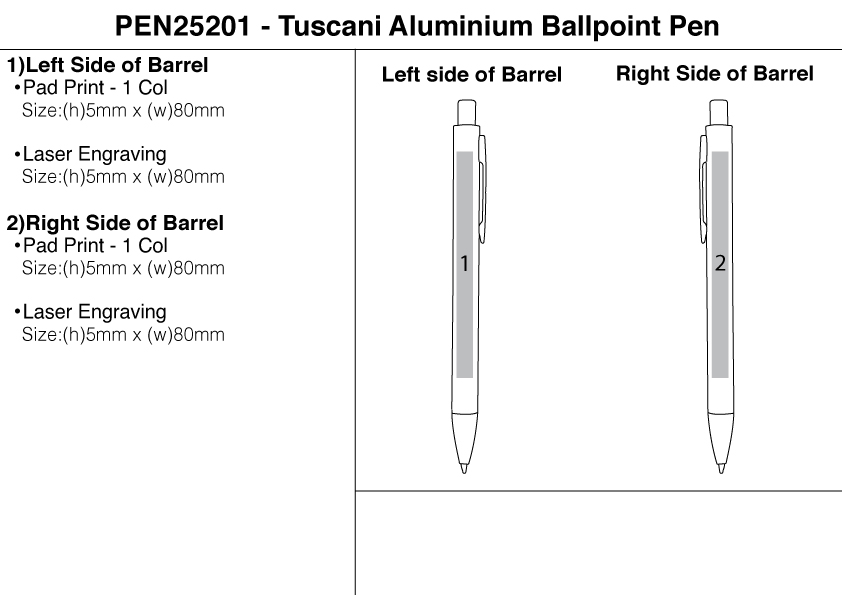 Tuscani Aluminium Ballpoint Pen view