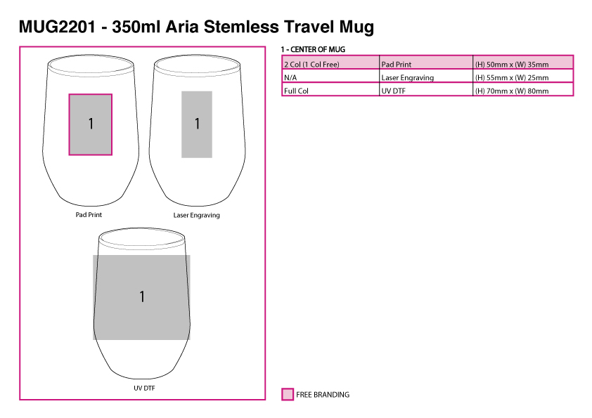 350ml Aria Stemless Travel Mug view