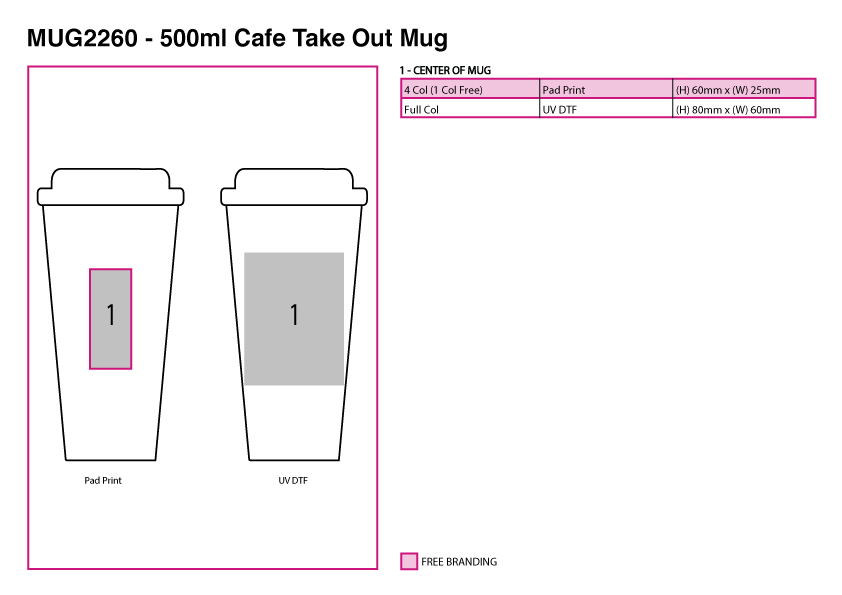500ml Café Take Out Mug view