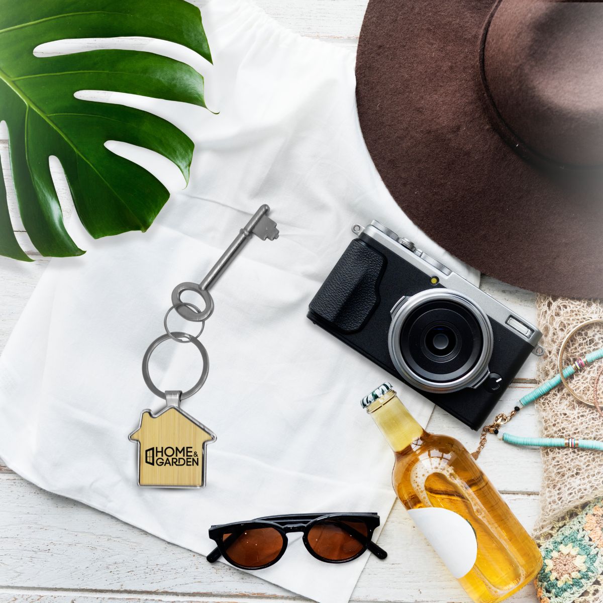 House Metal Bamboo Keyring - 3