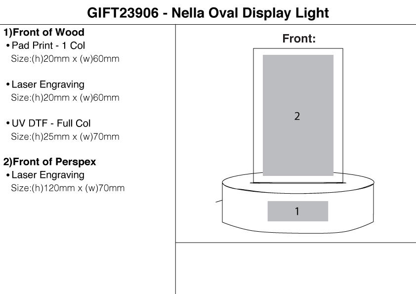 Nella Oval Display Light view