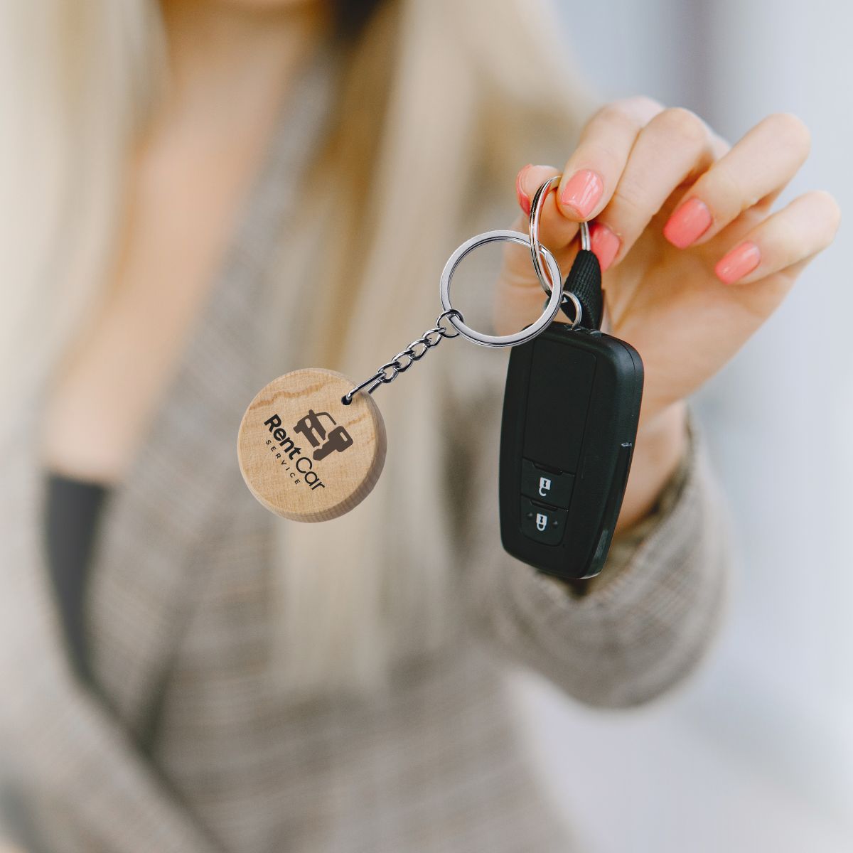 Round Wood Keyring - 3
