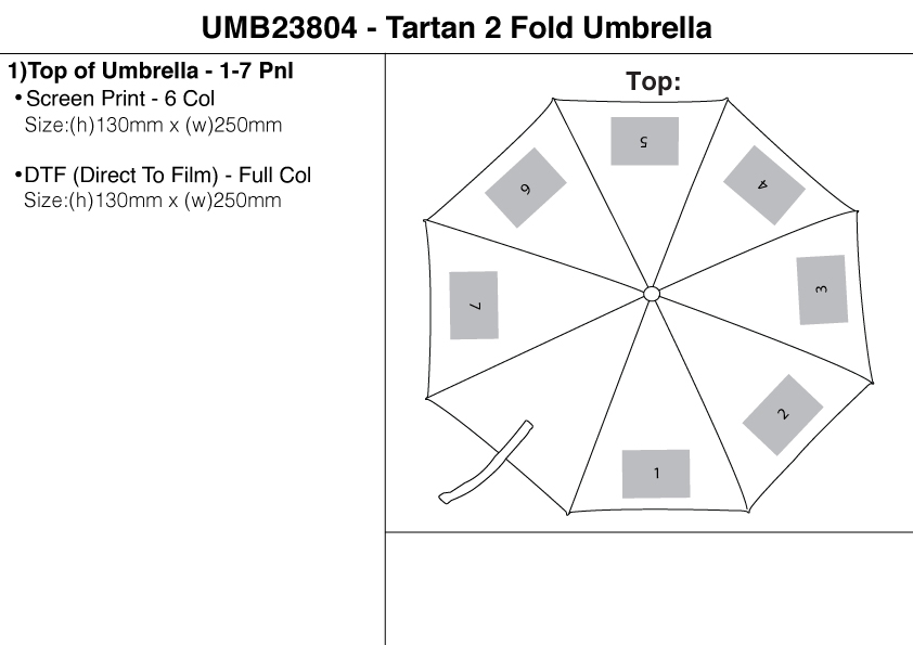 Tartan 2 Fold Umbrella view