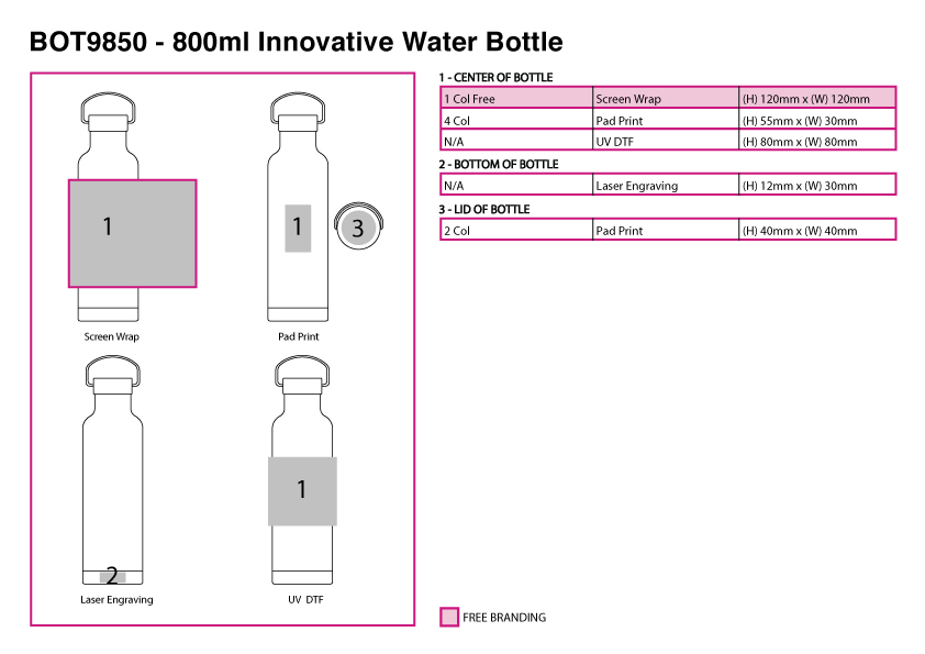 800ml Innovative Water Bottle view
