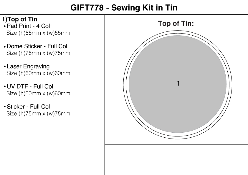 Sewing Kit in Tin view
