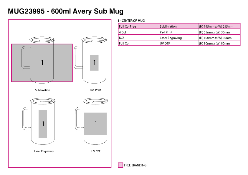 600ml Avery Sub Mug view