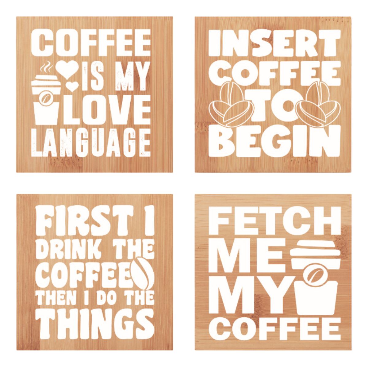 Bamboo Coaster Set - 4