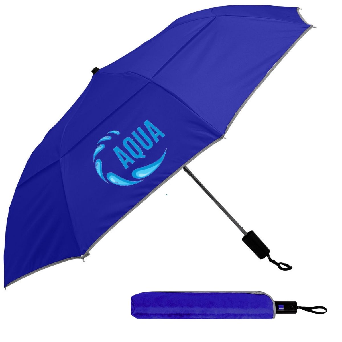 Reflective Piping Windproof Umbrella - 29