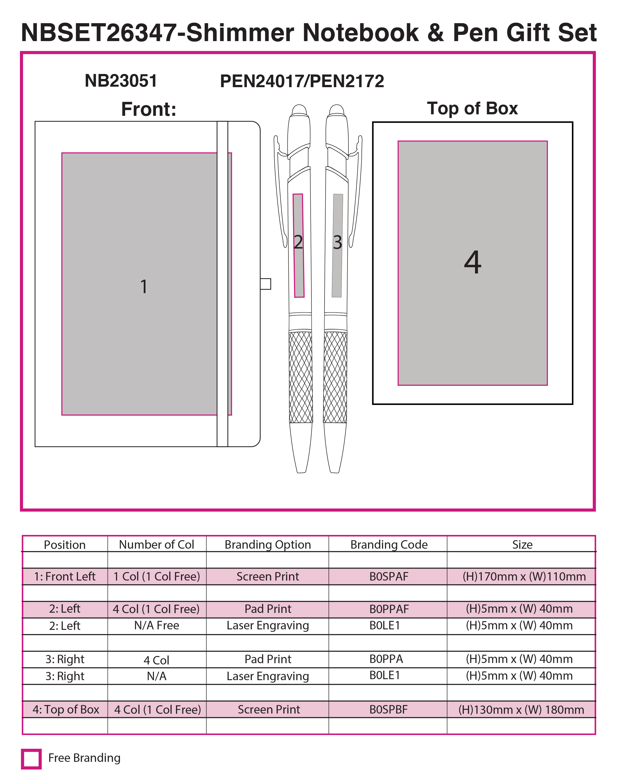 Shimmer Notebook & Pen Gift Set view
