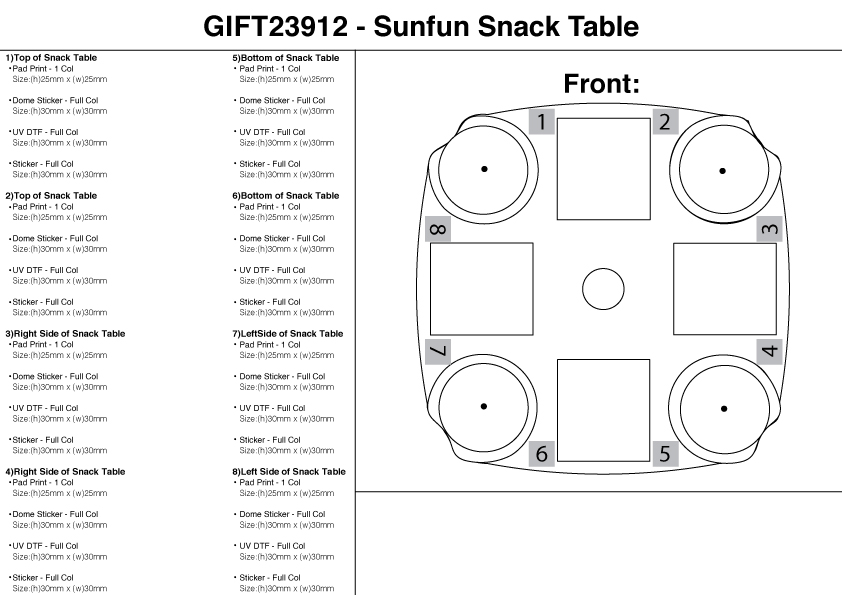 Sunfun Snack Table view