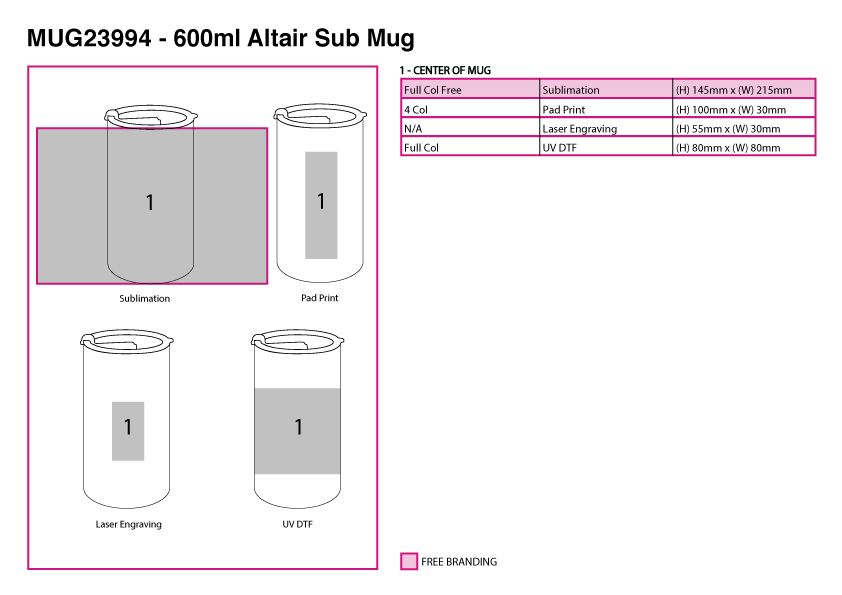 600ml Altair Sub Mug view