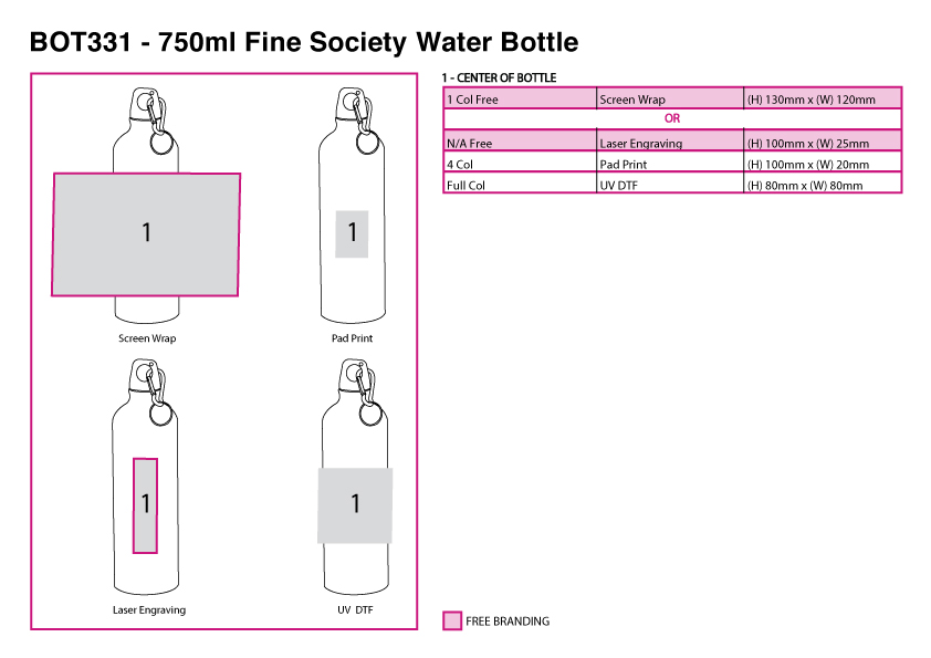 750ml Fine Society Water Bottle view