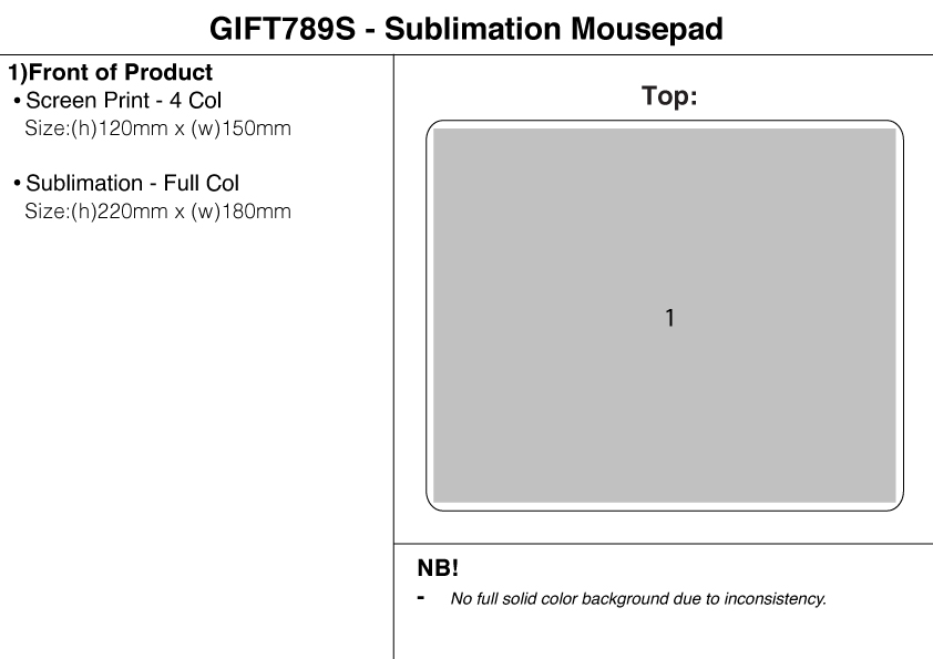 Sublimation Mousepad view