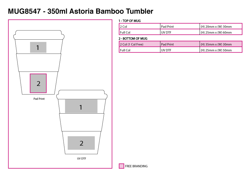 350ml Astoria Bamboo Tumbler view