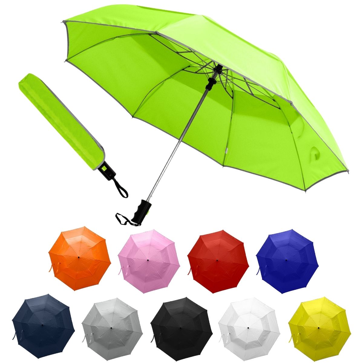 Reflective Piping Windproof Umbrella - 2