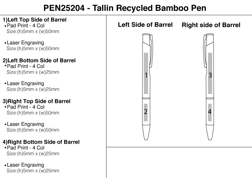 Tallin Recycled Bamboo Pen view