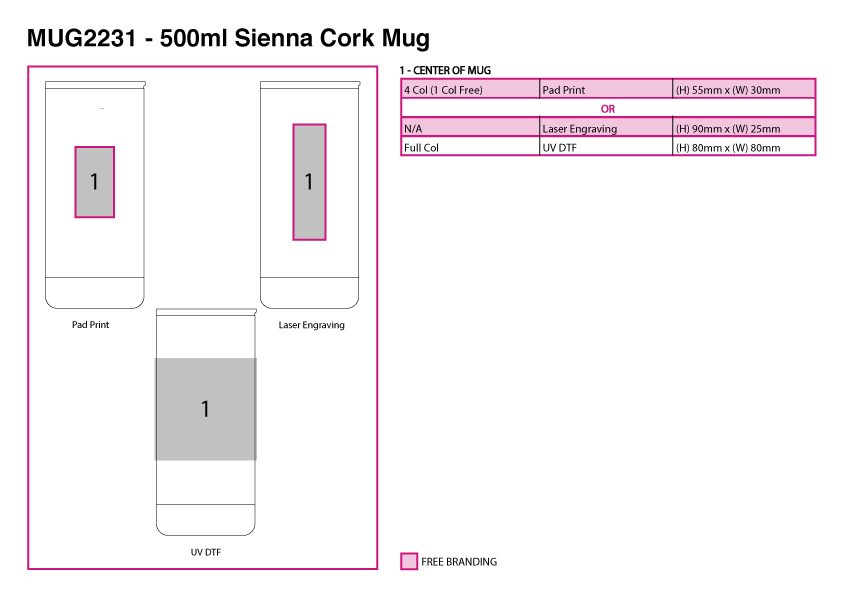 500ml Sienna Cork Mug view