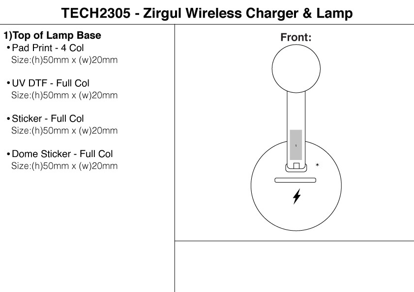Zirgul Wireless Charger & Lamp view