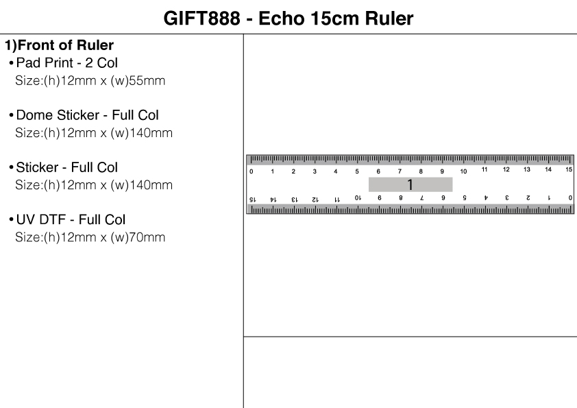 Echo 15cm Ruler view