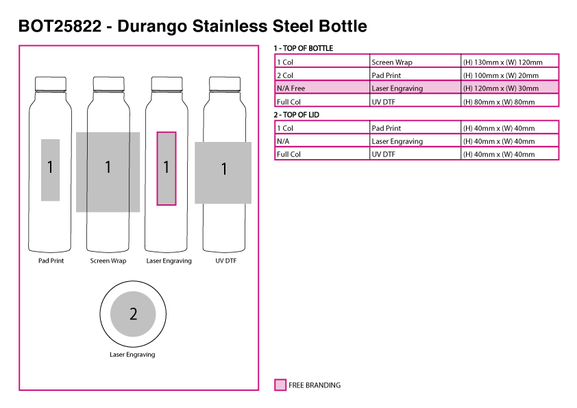 Durango Stainless Steel Bottle view